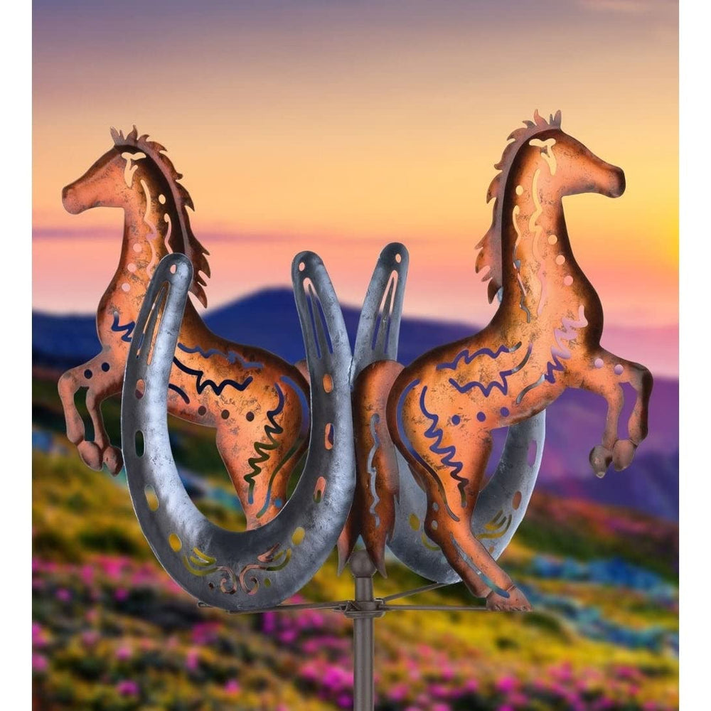 Horse Wind Spinner Stake Multi Color Metal - Diamond Home USA