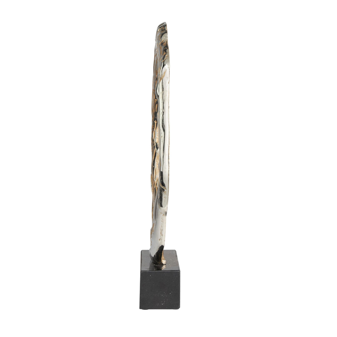 Silver Abstract Sculpture with Marble Base - Diamond Home USA