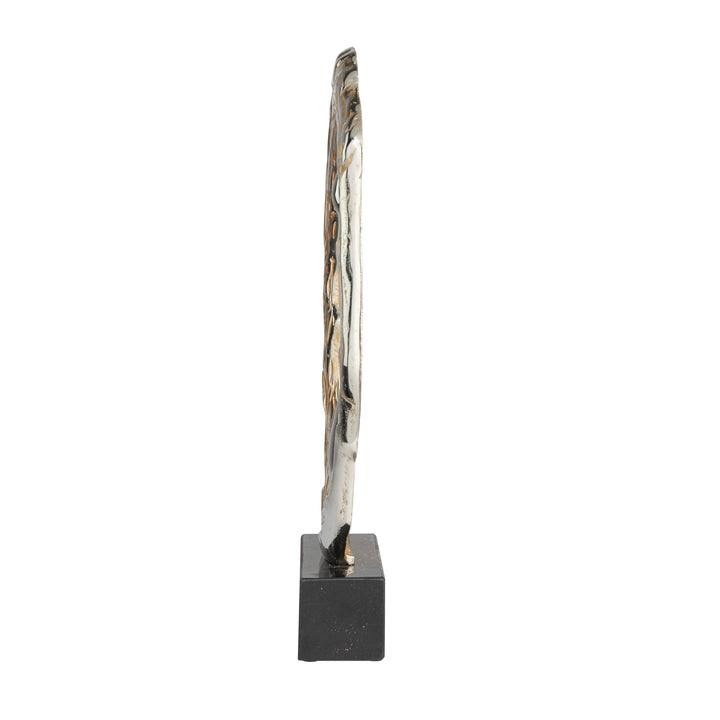 Silver Abstract Sculpture with Marble Base - Diamond Home USA