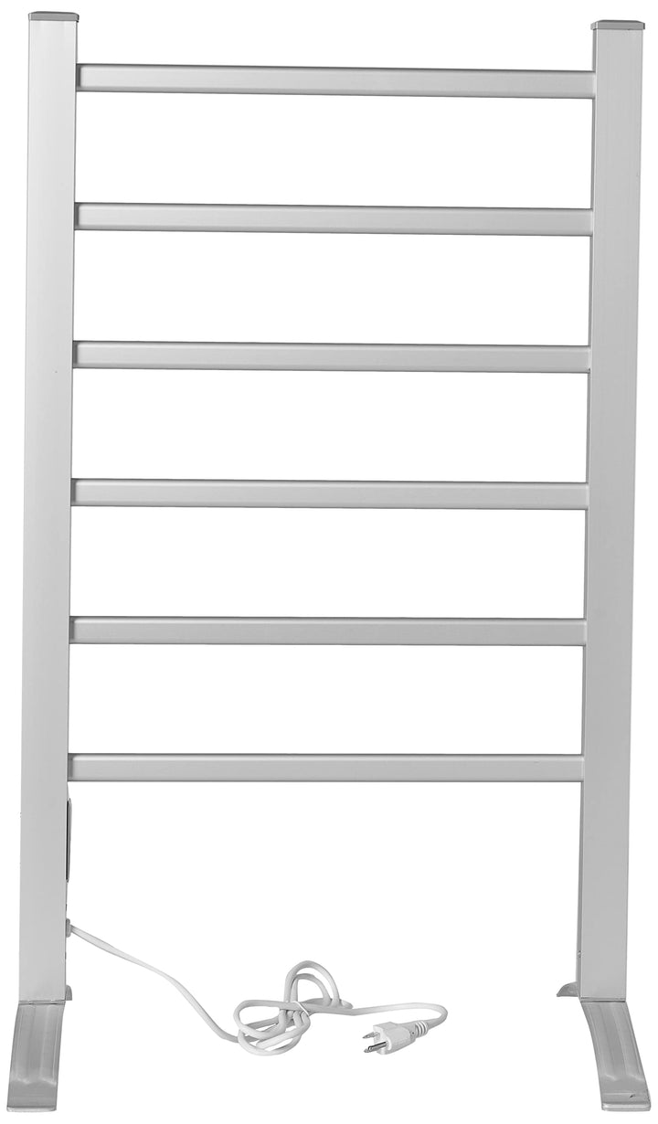 Heat Rails Towel Warmer Drying Rack with Timer Brushed Chrome Color - Diamond Home USA