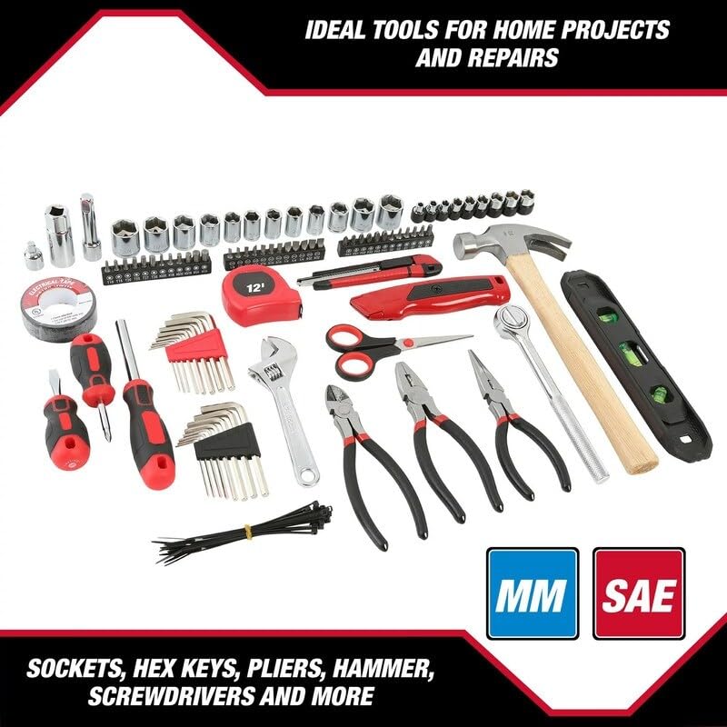 Tool Set for Home Repairs Model Red Rust Resistant - Diamond Home USA