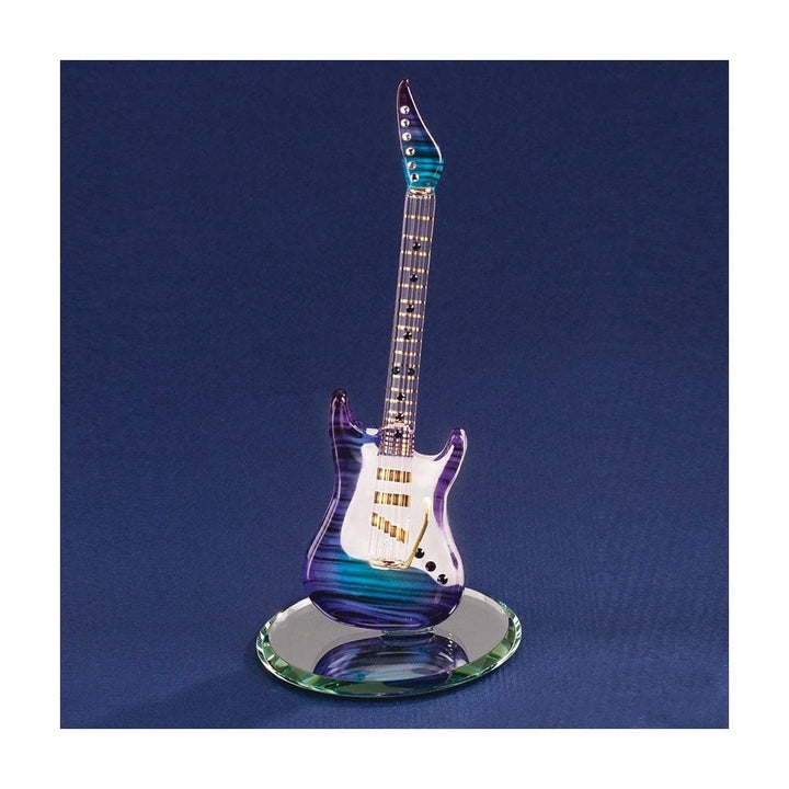 Purple Haze Electric Guitar Handcrafted Glass Figurine Clear - Diamond Home USA