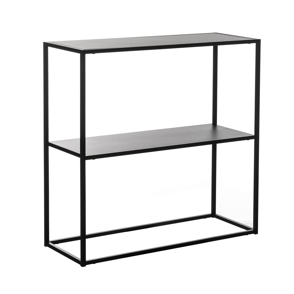 Modern Display Metal Console Table with Open Shelf for Dining Black - Diamond Home USA