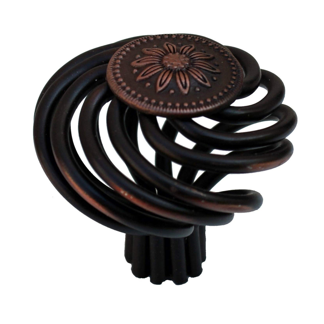 1-1/2-inch Diameter Flower Birdcage Rund Cabinet Knob- Oil Rubbed Bronze(Pack