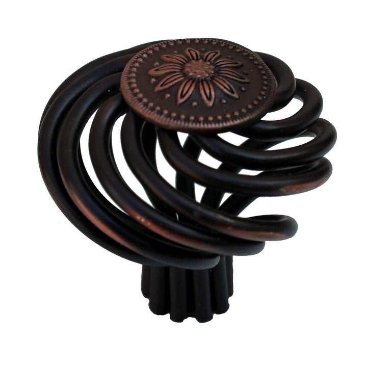 1-1/2-inch Diameter Flower Birdcage Rund Cabinet Knob- Oil Rubbed Bronze(Pack