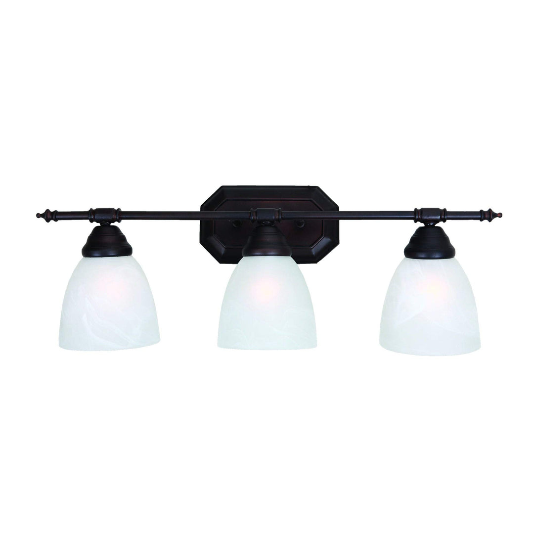 3 Light Vanity Light in Oil Rubbed Bronze Brown White Modern Contemporary