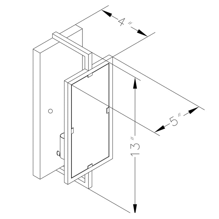 1-Light Matte Black Wall Sconce Vanity Light with Clear Glass 5 in. W X 13 H 4 E - Diamond Home USA