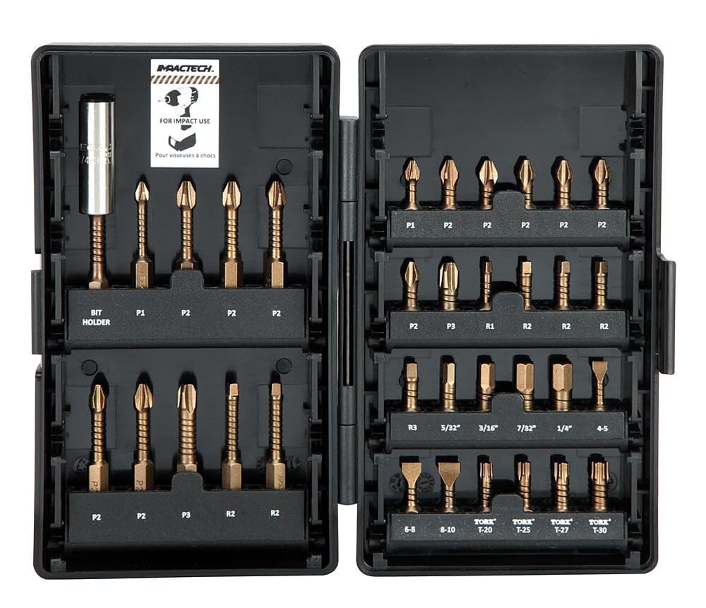 Screwdriver Bit Set 34 Pieces 1/4" Shank