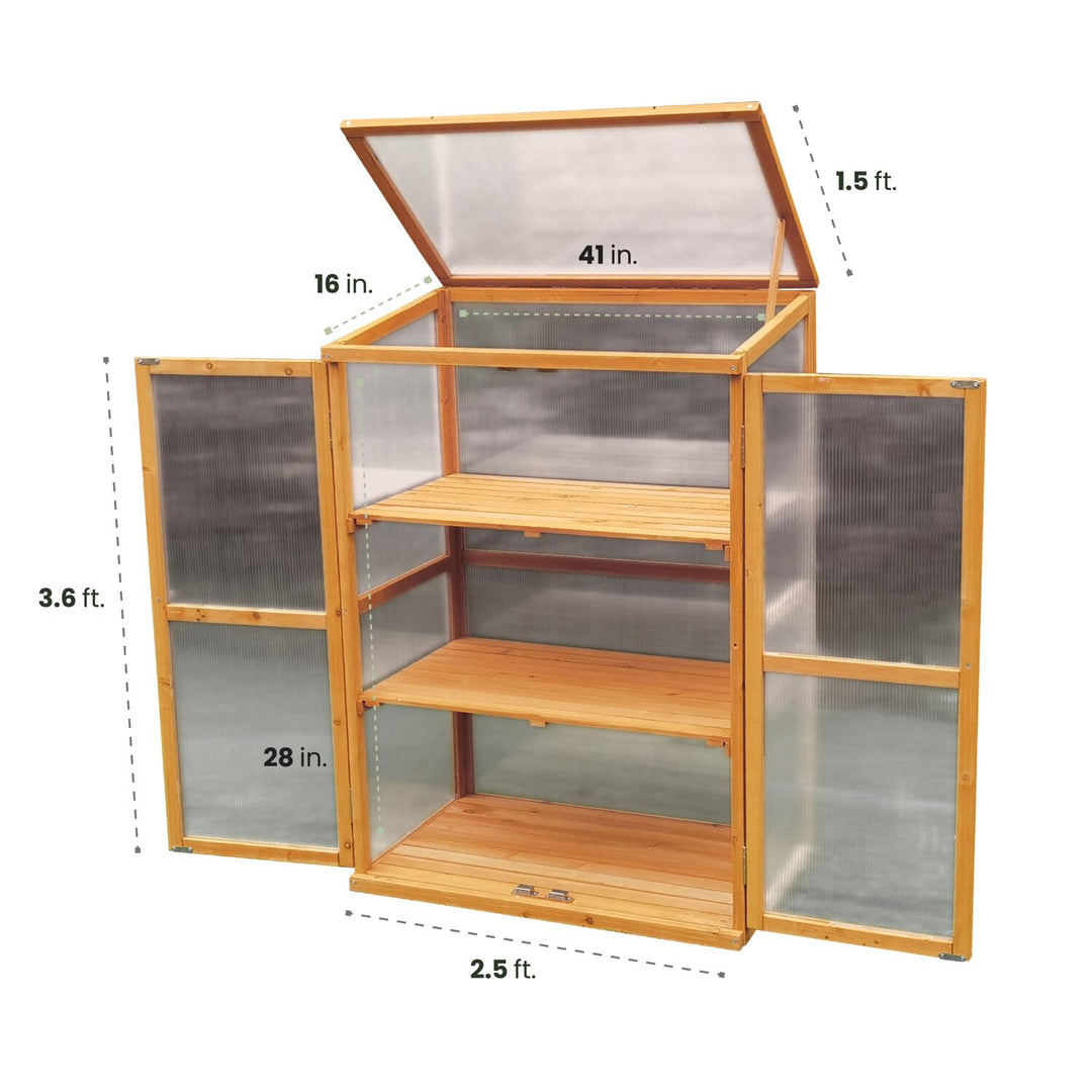 Hanover Indoor/Outdoor Cold Frame Portable Greenhouse with Three Shelves - Diamond Home USA