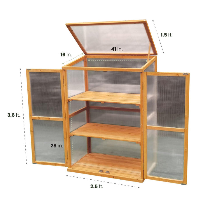 Hanover Indoor/Outdoor Cold Frame Portable Greenhouse with Three Shelves - Diamond Home USA