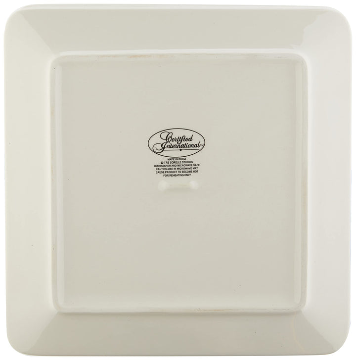 Certified International French Sunflowers Salad/Dessert Plate 8.25-Inch black - Diamond Home USA