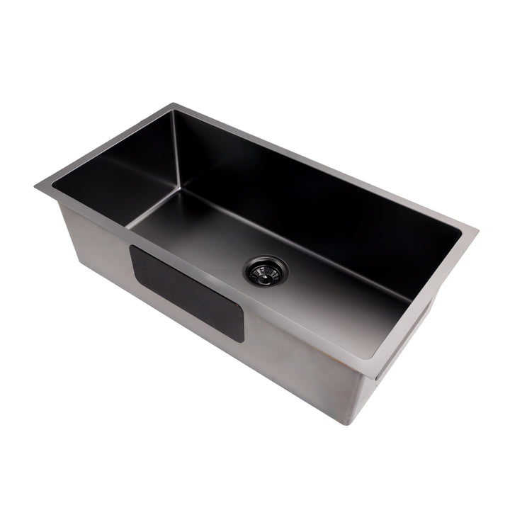 33" Large Undermount ingle Bowl Kitchen ink In Dark Gray 33'' Grey Rectangle - Diamond Home USA