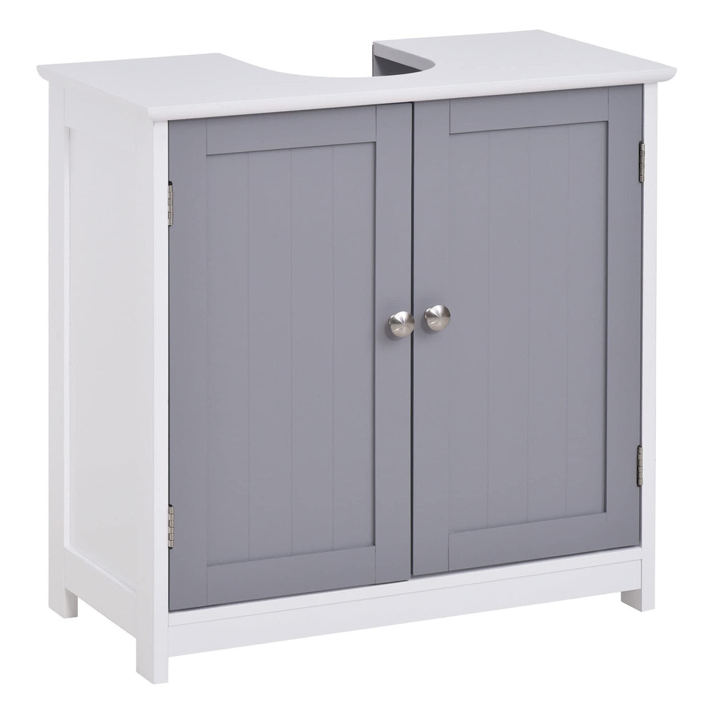 Vanity Base Cabinet Under-Sink Bathroom Storage with U-Shape Cut-Out White and - Diamond Home USA