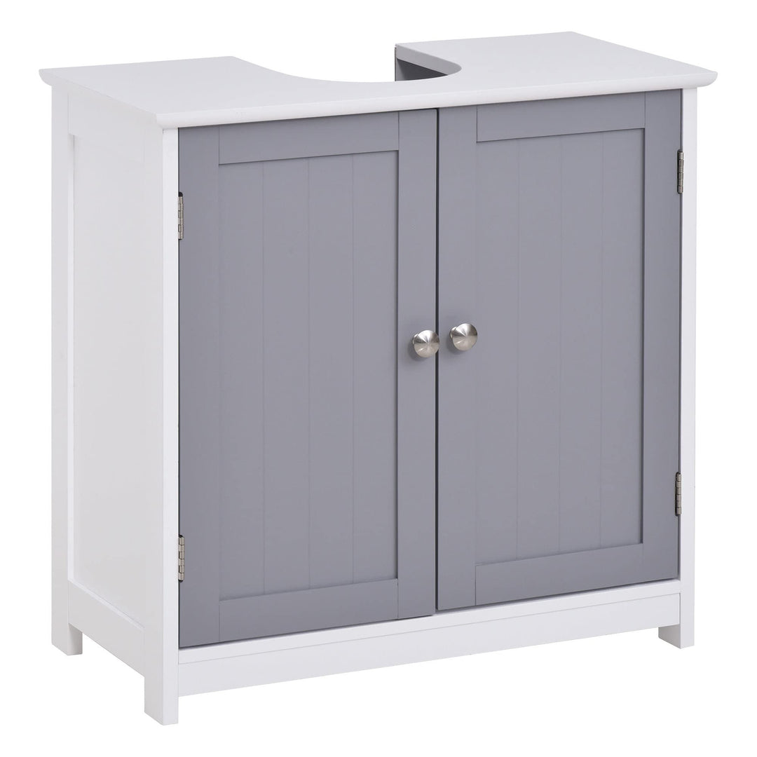 Vanity Base Cabinet Under-Sink Bathroom Storage with U-Shape Cut-Out White and - Diamond Home USA