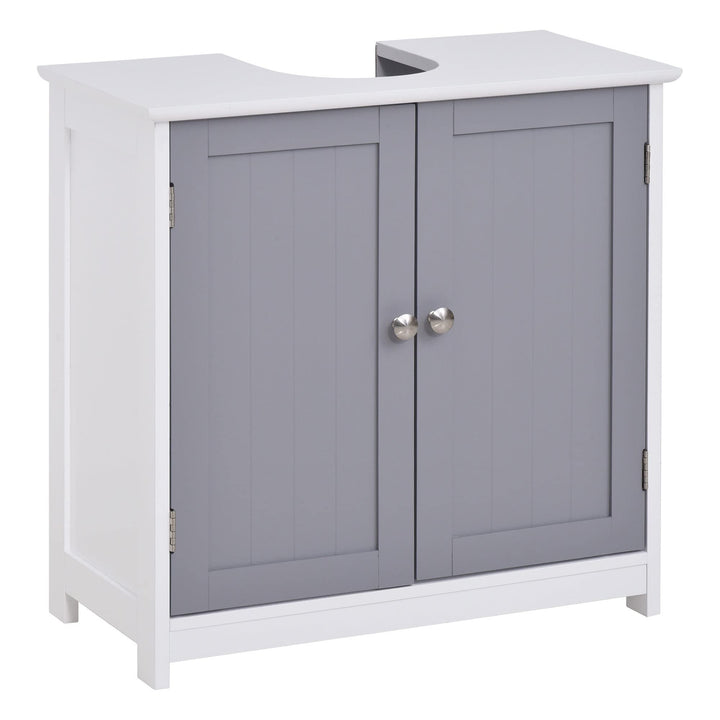 Vanity Base Cabinet Under-Sink Bathroom Storage with U-Shape Cut-Out White and - Diamond Home USA