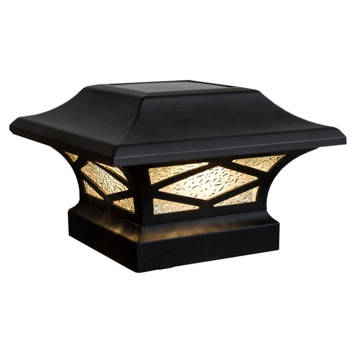 Kingsbridge Black Dual Lighted Solar Post Cap (2 Pack)