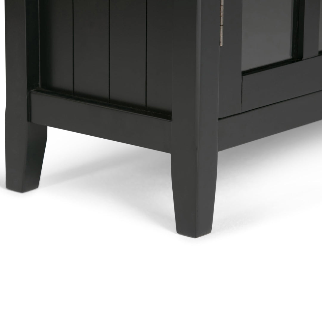 SIMPLIHOME Acadan SOLID WOOD 39 nch Wde Transtonal Medum Storage Cabnet Distressed
