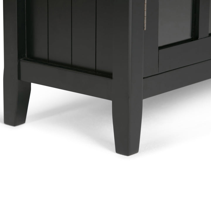 SIMPLIHOME Acadan SOLID WOOD 39 nch Wde Transtonal Medum Storage Cabnet Distressed