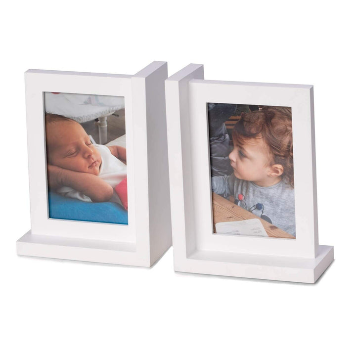 Solid Wood White Picture Frame Book End Rectangle
