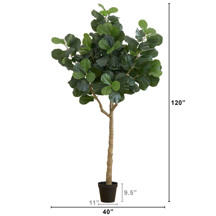 Nearly Natural 10ft. Artificial Fiddle Leaf Fig Tree - Diamond Home USA