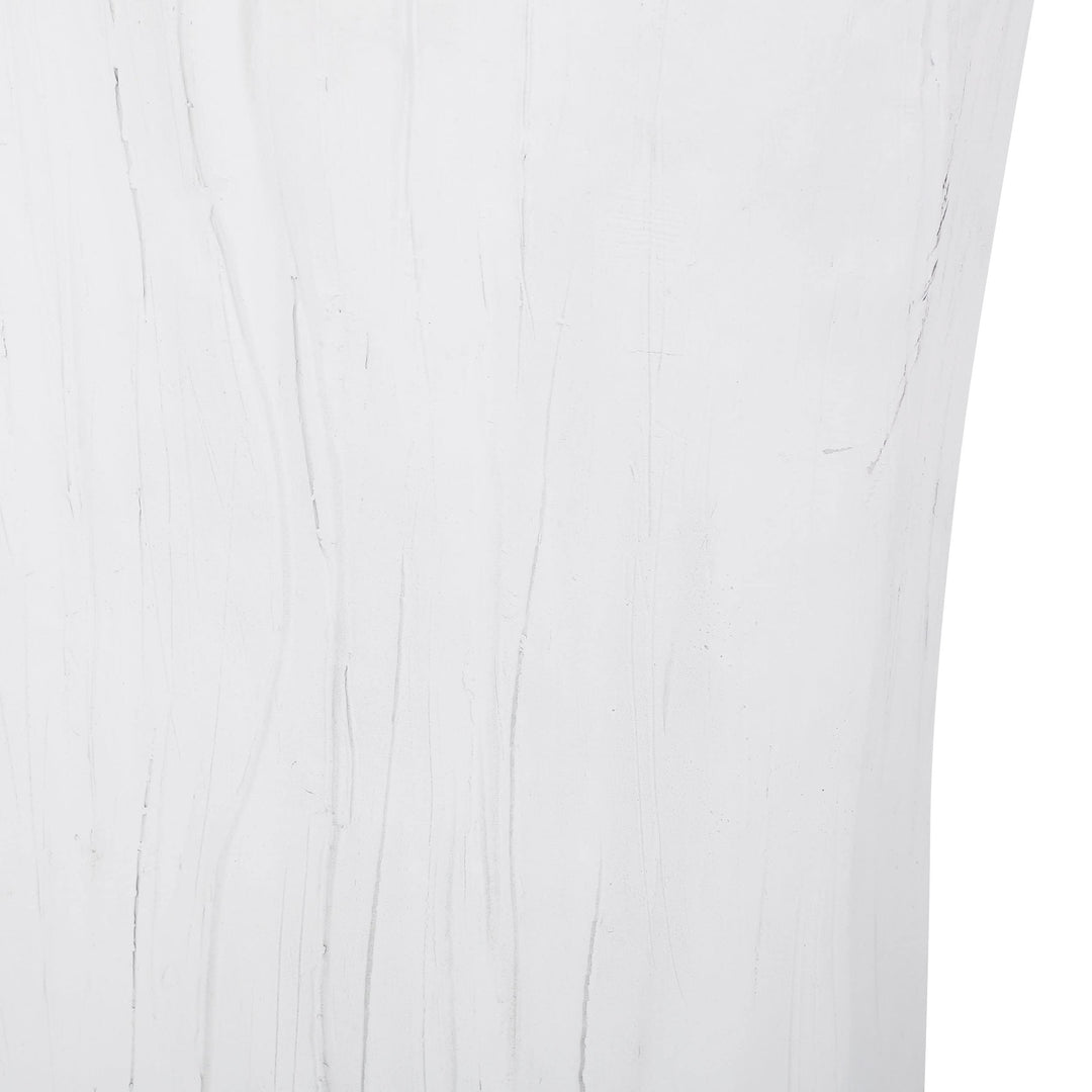 Outdoor Lightweight Concrete Side Table White Modern Contemporary Specialty - Diamond Home USA