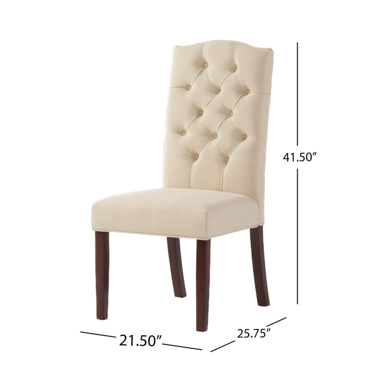 Christopher Knight Home Clark Crown Top Linen Dining Chairs 2-Pcs Set Ivory - Diamond Home USA