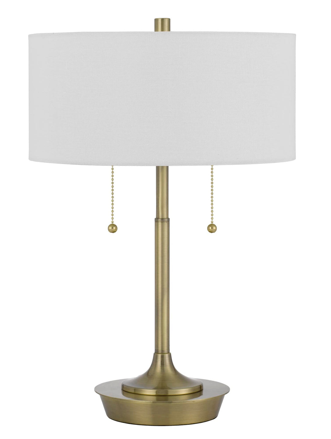Cal Lighting BO-3028TB Kendal Metal Table Lamp with Pull Chain Switch Drum