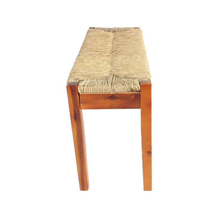 Seagrass Wood Bench Brown Striped Modern Contemporary Handmade - Diamond Home USA