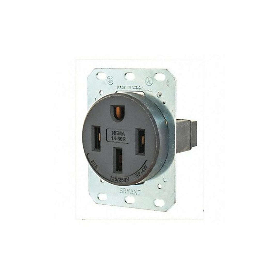 Bryant Electric 9450FR 50 Amp 125/250V NEMA 14-50R Flush Straight Blade