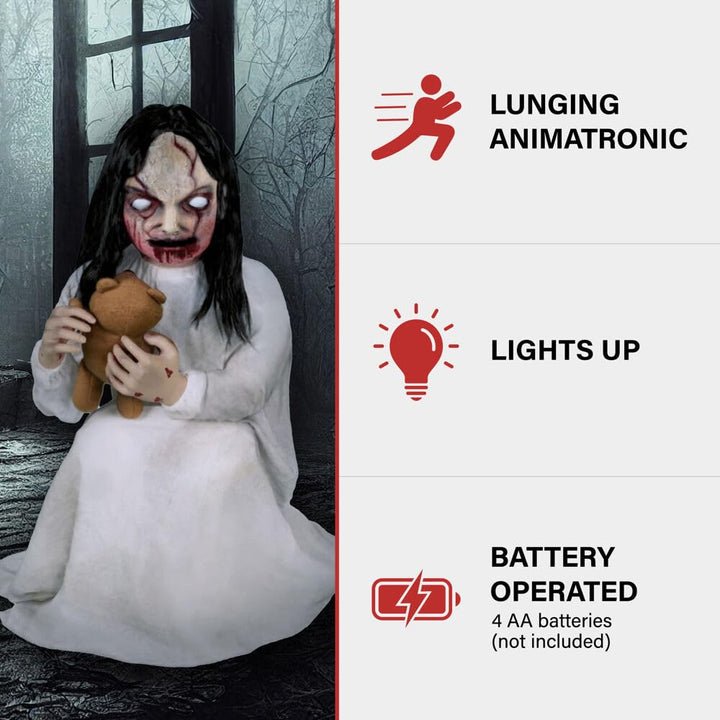 Haunted Hill Farm Motion-Activated Lunging Lily The Demonic Zombie Girl by Tekky - Diamond Home USA