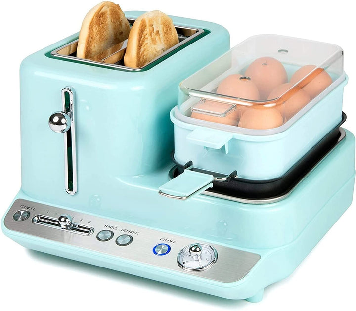 MONIK Classic Retro 3 in 1 Breakfast Station 2 Wide Slot Toaster with Adjustable