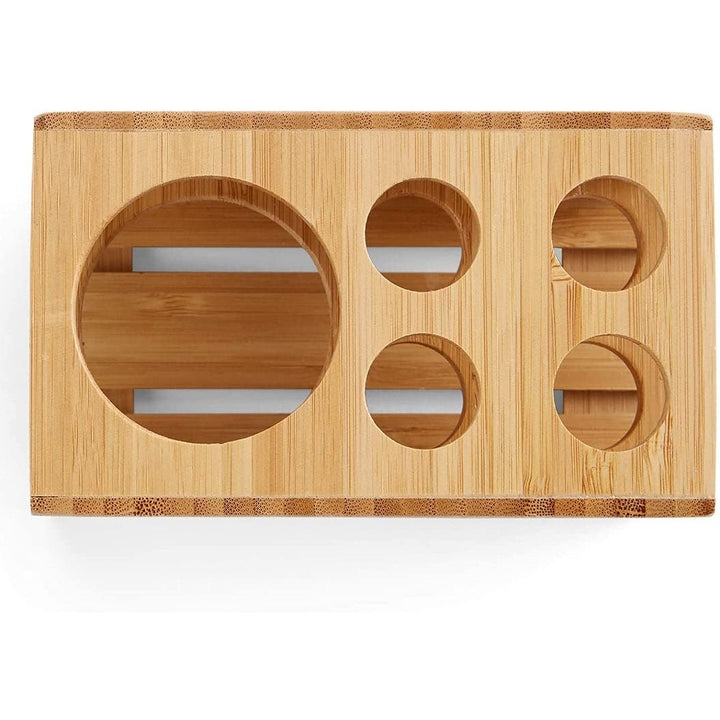 Bath Toothbrush and Toothpaste Holder Stand for Bathroom Vanity Storage Bamboo 5 - Diamond Home USA