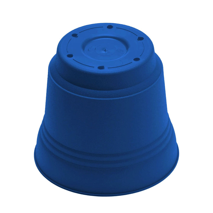 Saturn Round Planter with Saucer Tray: 12" Classic Blue Durable Plastic Pot - Diamond Home USA