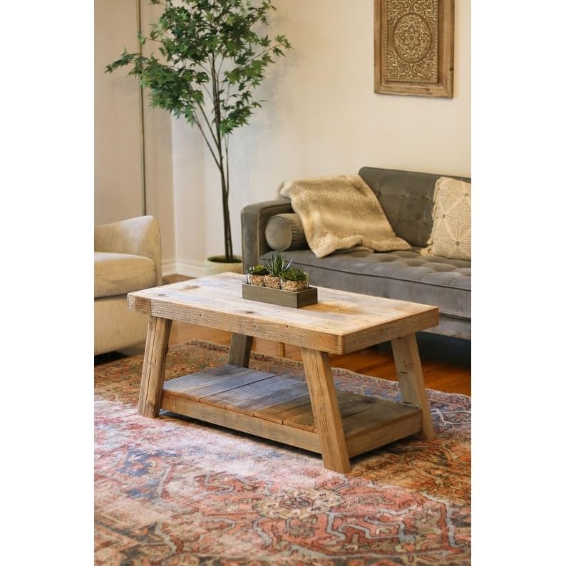 Modern Aztec A-rame Coffee Table Natural armhouse Rectangular Reclaimed Wood