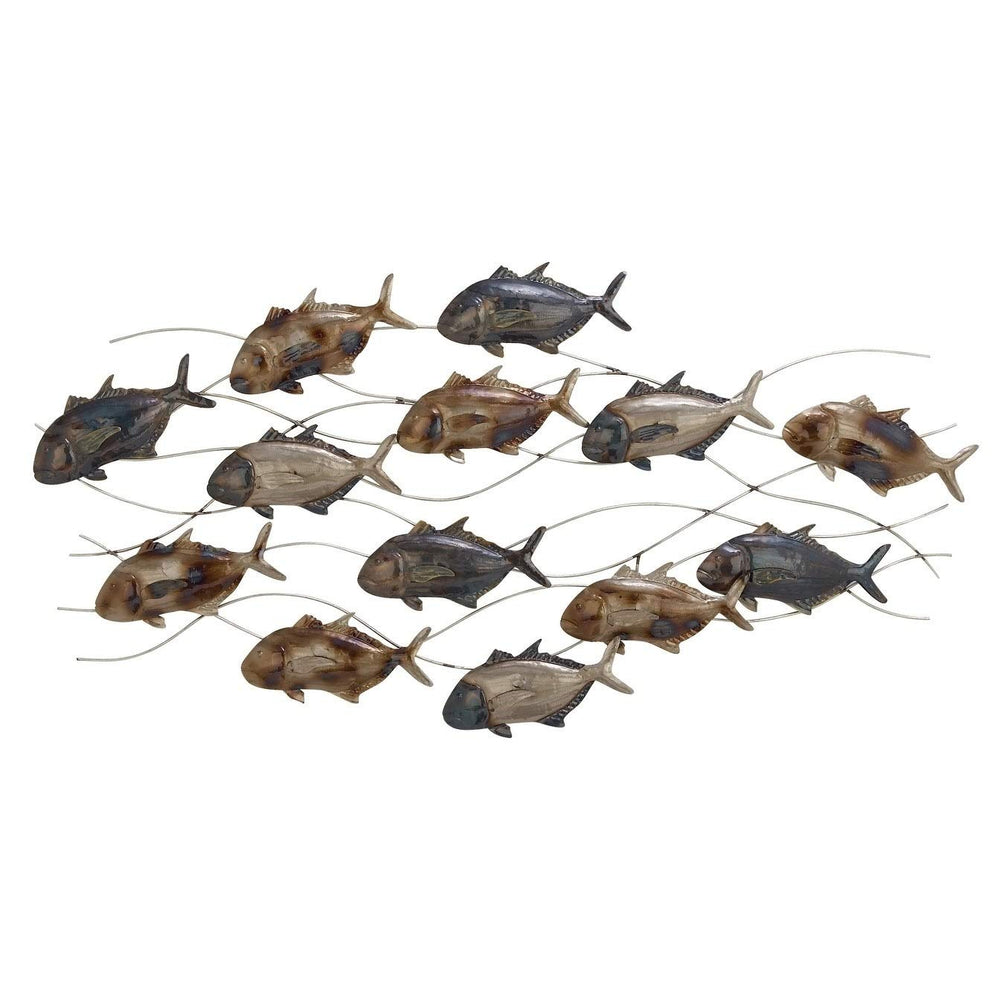 Metal Fish Wall Decor Multi Color Nautical Coastal Iron - Diamond Home USA