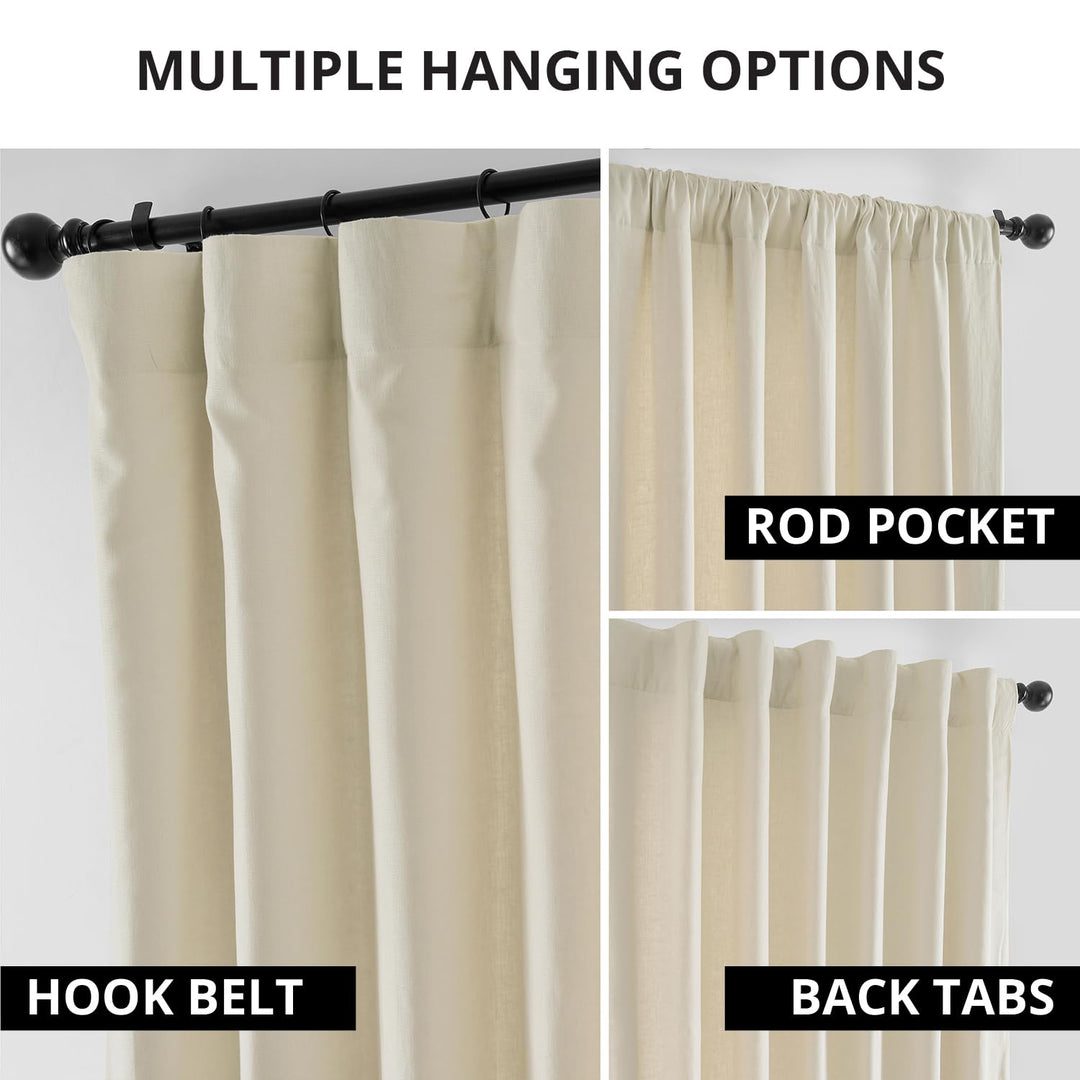 Exclusive Fabrics French Linen Room Darkening Curtains Panel - Elegant luxurious Drapes (1 Panel)