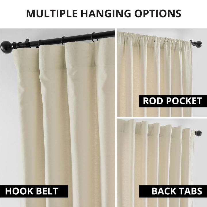 Exclusive Fabrics French Linen Room Darkening Curtains Panel - Elegant luxurious Drapes (1 Panel)