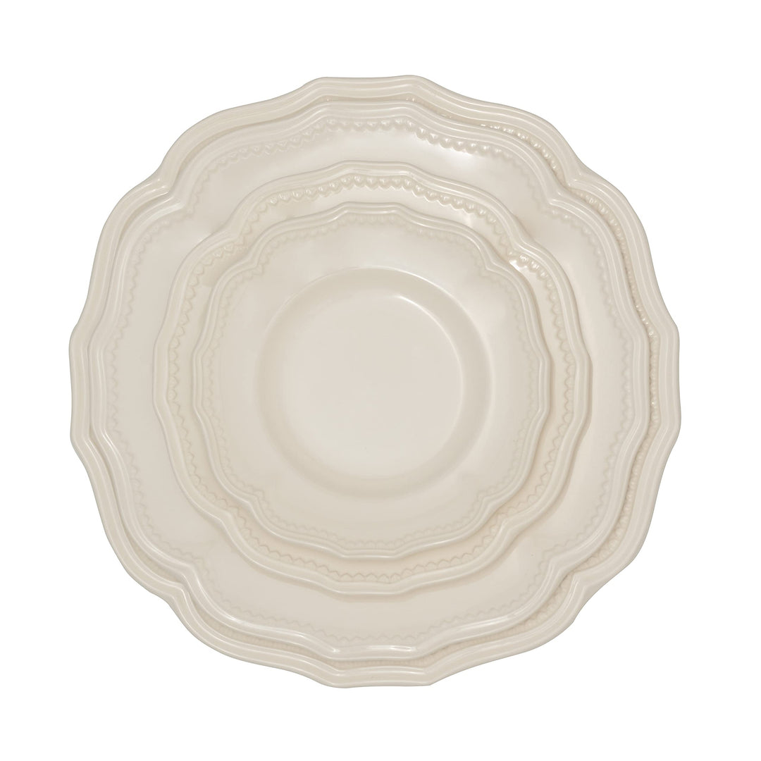 Classic White Soup Bowls 16oz (Set Of 12) Ivory Textured Modern Contemporary - Diamond Home USA