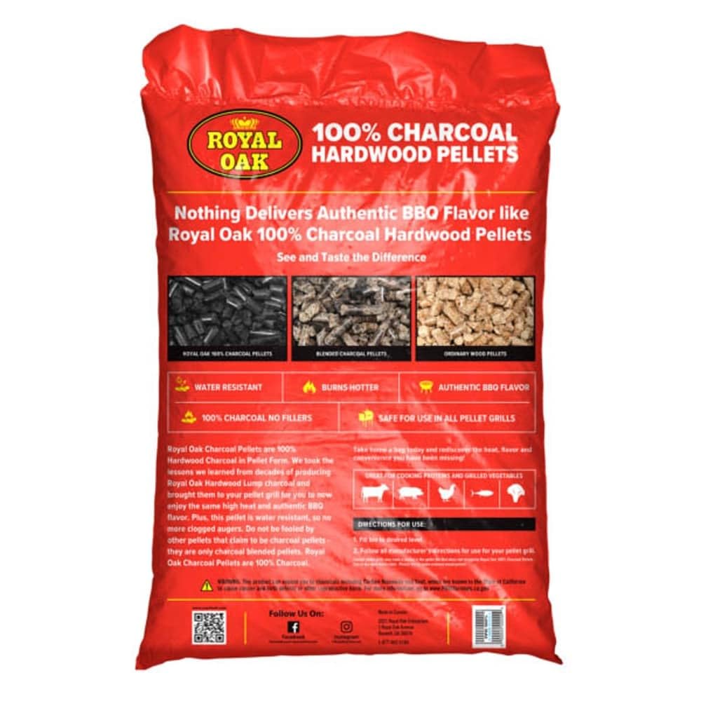 Royal Oak Charcoal Pellets 20 Lb Bag Percent Hardwood Black Wood - Diamond Home USA