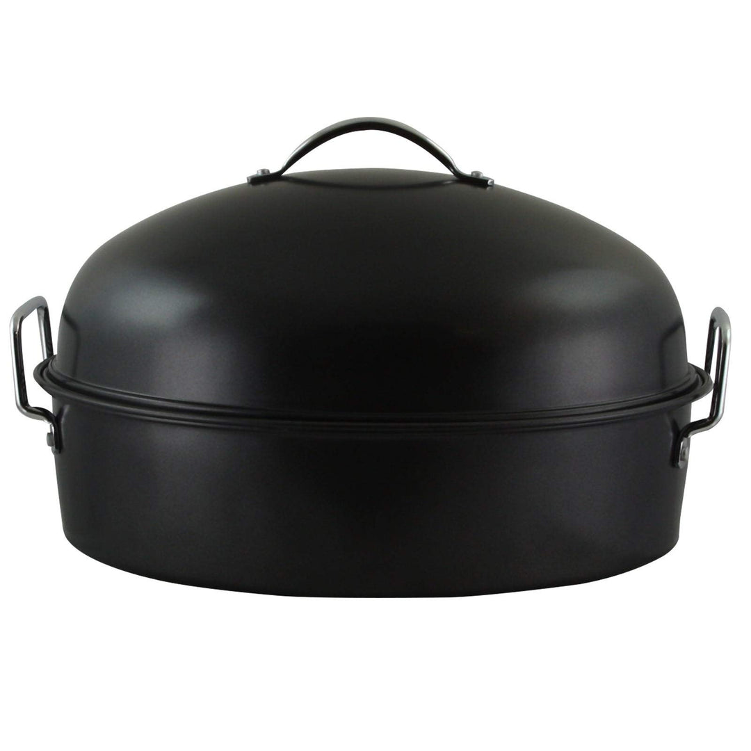 High Dome Oval Roaster Set in Black Steel - Diamond Home USA