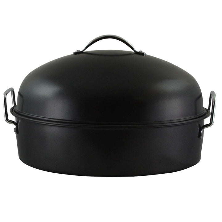 High Dome Oval Roaster Set in Black Steel - Diamond Home USA