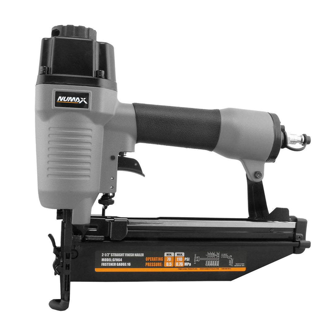 NuMax SFN64 Pneumatic 16-Gauge 2-1/2" Straight Finish Nailer - Diamond Home USA