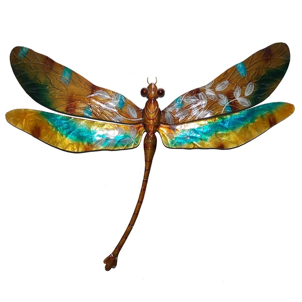 Handmade Gold and Aqua Dragonfly Wall Decor (Philippines) - 16 X 1 8 Blue