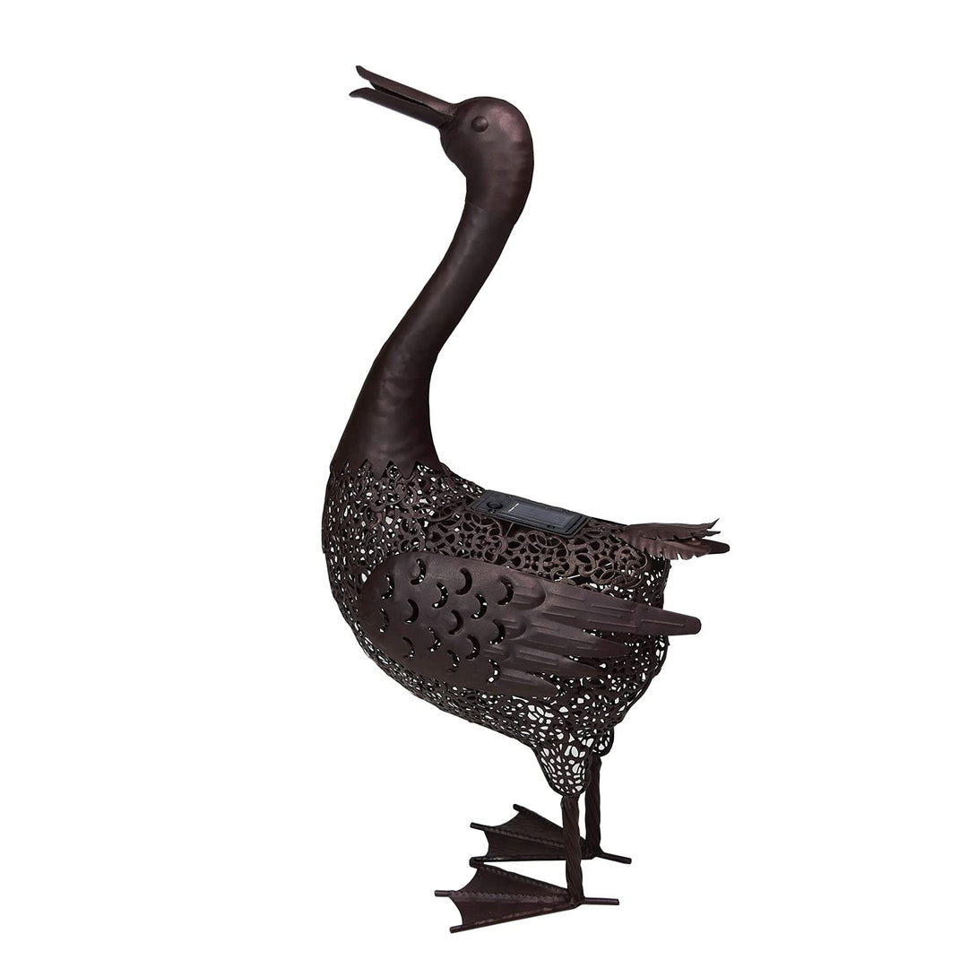 Oakland Living 25 inch Steel Indoor/Outdoor Animal Duck Statue with Solar Light