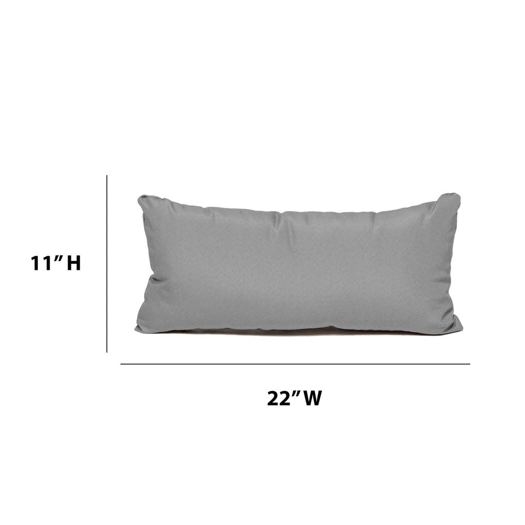 TK Classics PILLOW-GREY-R-2x Outdoor Rectangular Throw Pillow 11"x22" Grey 2 - Diamond Home USA