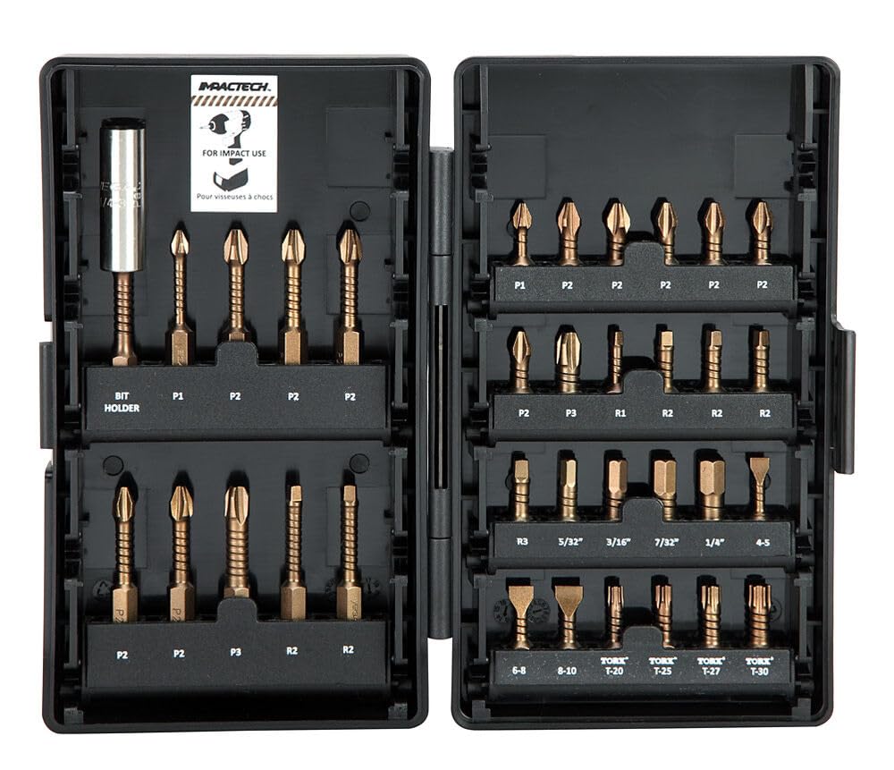Screwdriver Bit Set 34 Pieces 1/4" Shank - Diamond Home USA
