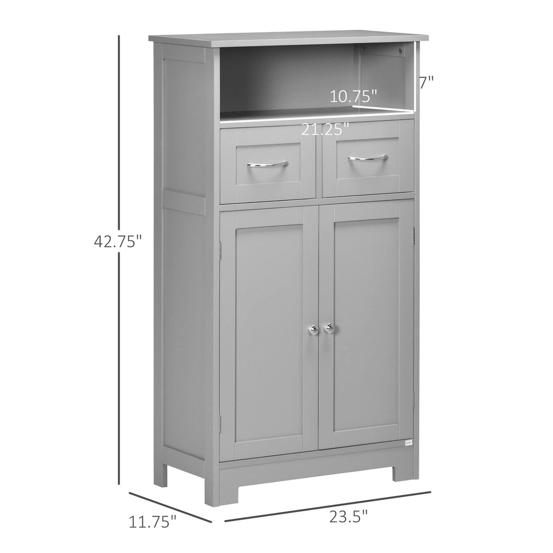 Freestanding Bathroom Storage Cabinet Organizer Floor Tower with 2 Door - Diamond Home USA