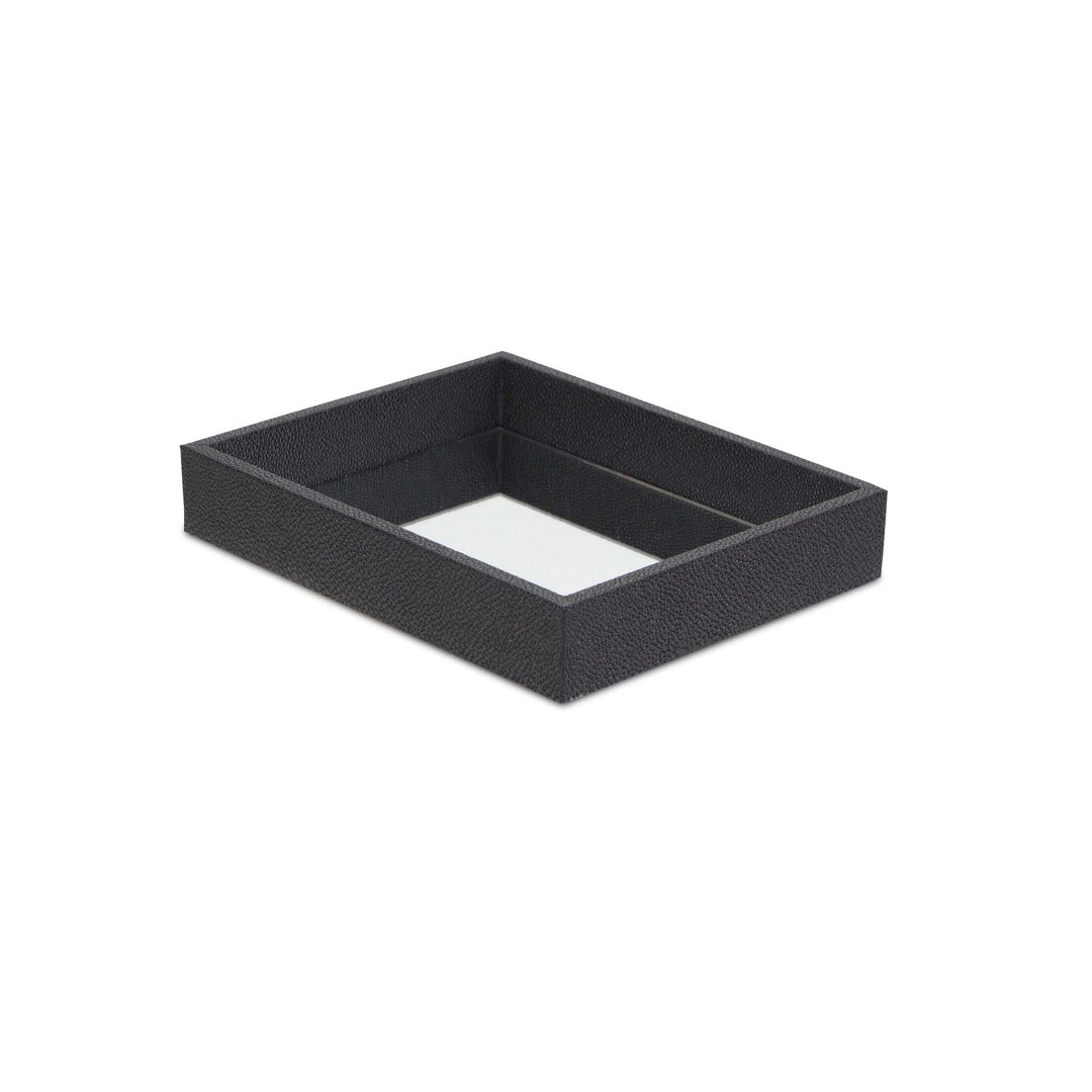 Black Mirrored Tray 18 W X 14 D 7 H Rectangle Wood - Diamond Home USA