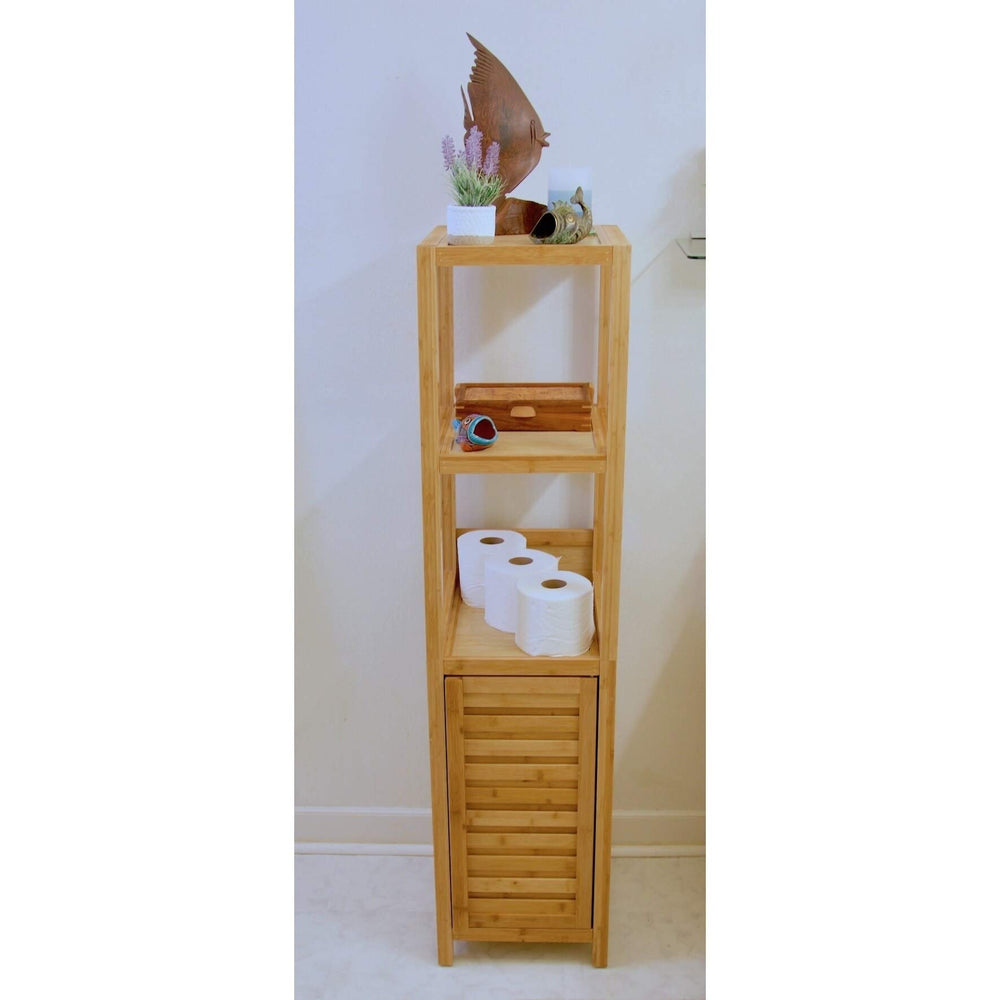 Burning Tree Solid Bamboo Sp Storage Tower Cabinet Tan Modern Contemporary - Diamond Home USA