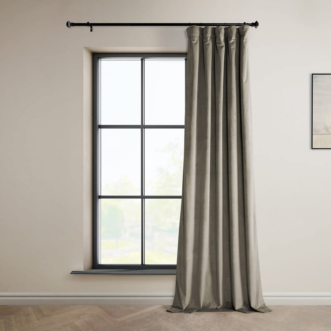 Exclusive Fabrics Heritage Plush Velvet Room Darkening Curtains (1 Panel) Luxury Velvet Curtains for Bedroom & Living Room.